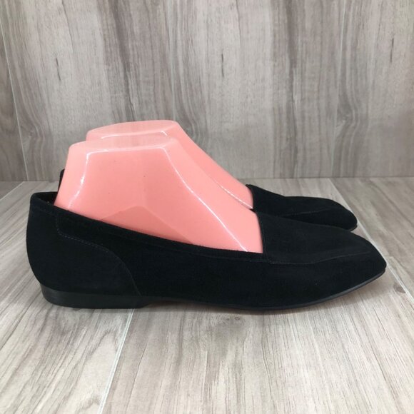 Enzo Angiolini Loafers Womens 8M Black Suede Slip On Shoes - Picture 1 of 11